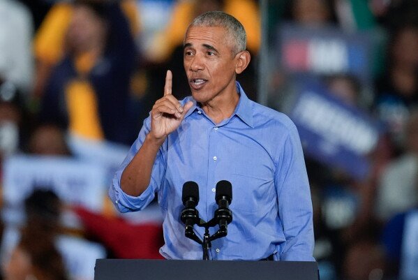Image from AP's coverage: Barack Obama to campaign with Ohio Democrats as he expands his outreach ahead of Election Day