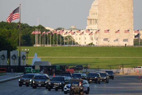 Trump drives across Lincoln Memorial Reflecting Pool to inspect new blue coating he's putting on it | Flipboard