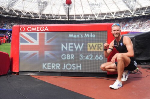 Josh Kerr of Britain breaks the men’s mile world record that stood since 1999