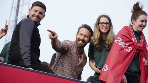 Wrexham has another promotion in sight and Ryan Reynolds can hardly stand the tension