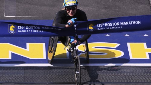 Switzerland's Hug gets 8th Boston Marathon wheelchair win, American Scaroni a 2nd in milestone year