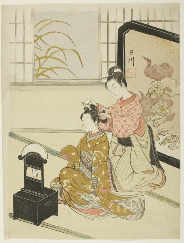 The Autumn Moon in the Mirror (Kyodai no shugetsu), from the series "Eight Views of the Parlor (Zashiki hakkei)" | The Art Institute of Chicago