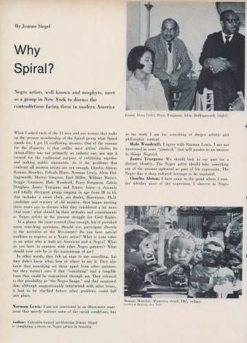 Curator Lauren Haynes Revisits a 1966 Profile of Spiral, Pioneering Black Art Collective