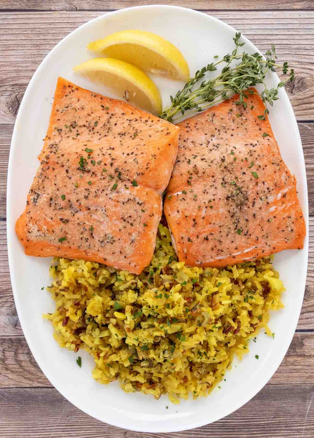 Baked Salmon and Rice Recipe