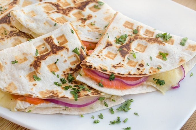 Waffle Iron Smoked Salmon Quesadillas Recipe