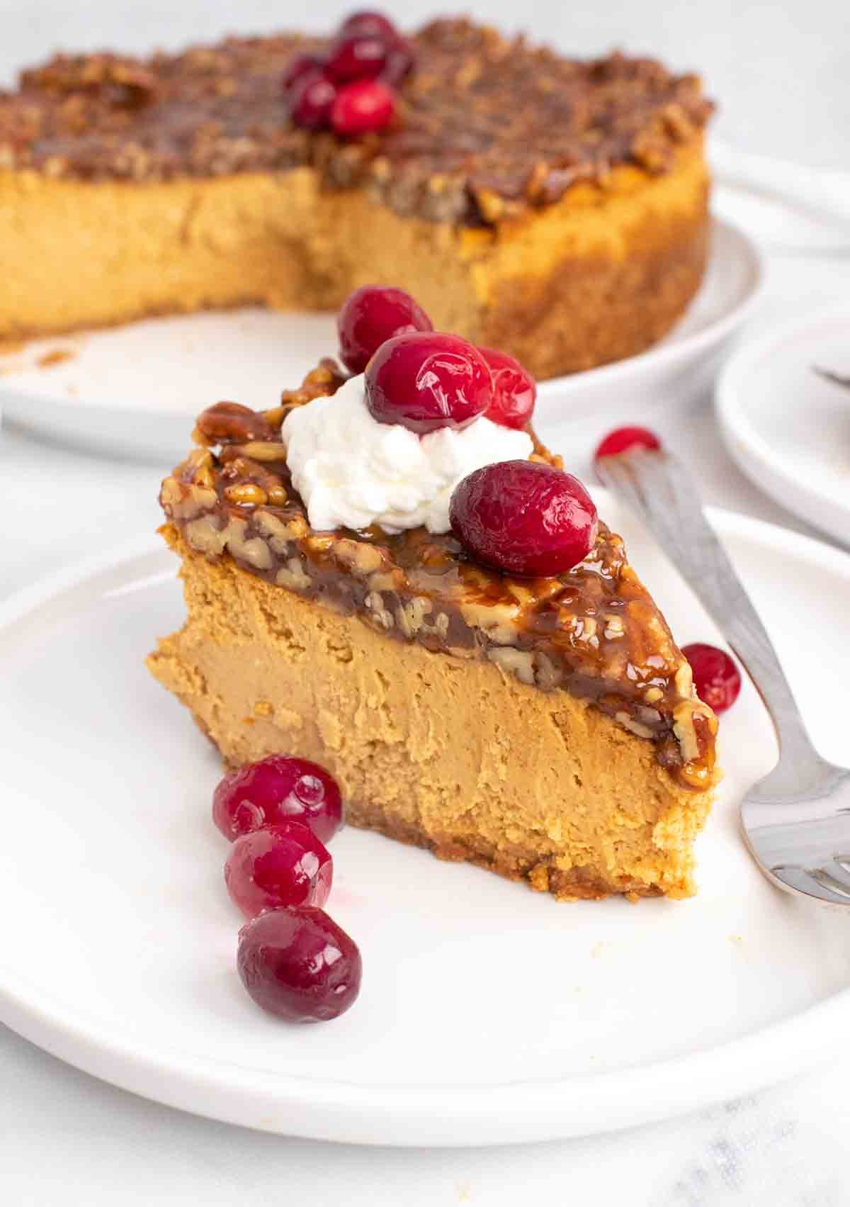 Pumpkin Cheesecake with Pecan Praline Recipe