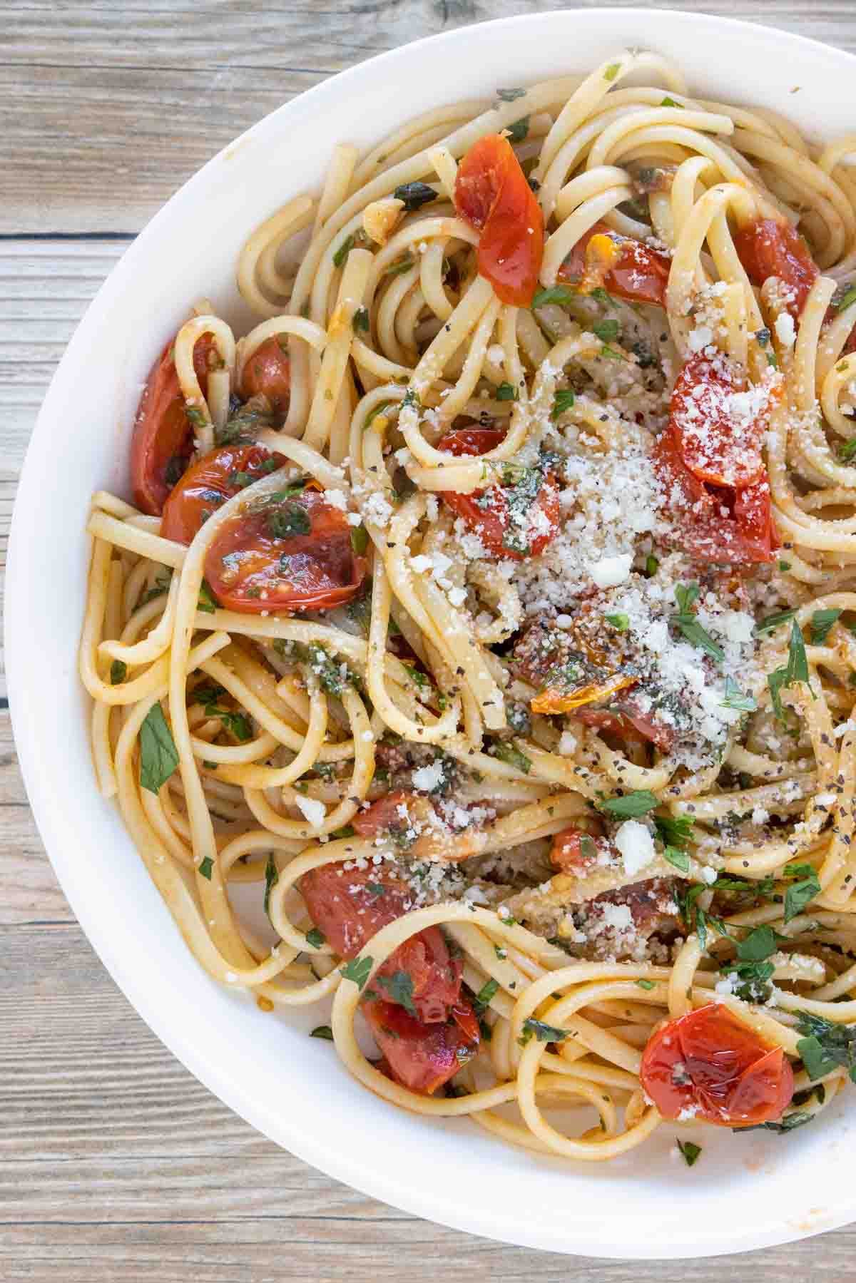 Tomato Basil Pasta (15 minute pasta)