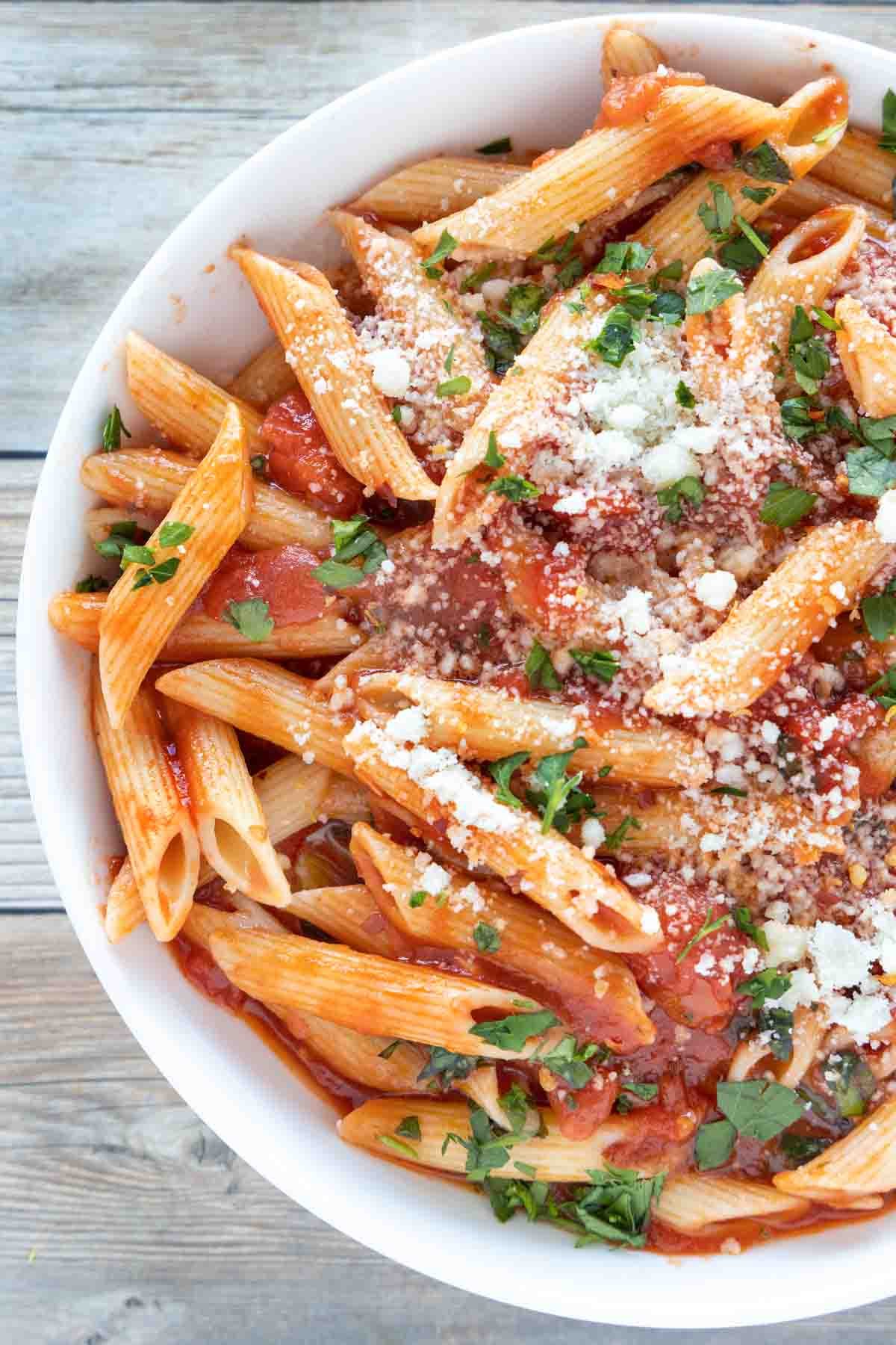 Easy Arrabbiata Sauce with Penne Pasta