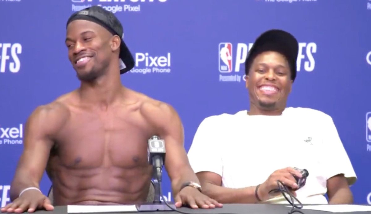 Bam Ado takes issue with Jimmy Butler's shirtless news conference 