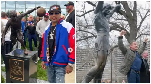 ‘We Need a Rocky Sized Statue’: Allen Iverson Fans Outraged After Philadelphia 76ers Honor Him with ‘Ant’ Sized Statue