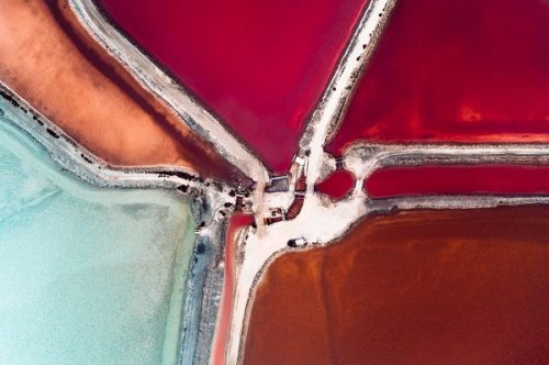 The Startling Colors and Abstract Shapes of Salt Ponds