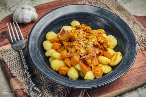 Kürbis Speck Gnocchi, einfach in 30 Minuten zubereitet, Essen für stressige Tage