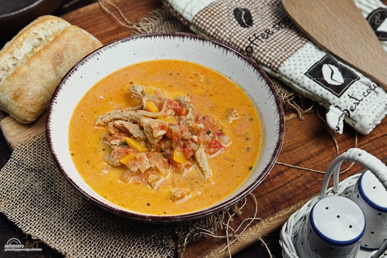 Schnelle Gyrossuppe, absolut der Genuss, fertig in 25 Min.