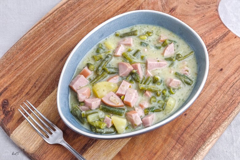 1 x Fisolen Eintopf, Wurst und Kartoffeln, schmeckt einfach