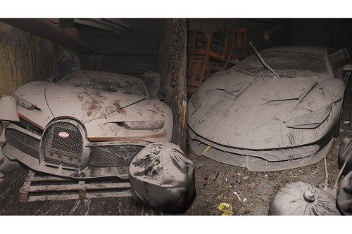 Ferrari, Bugatti und Co. im Staub-Mantel: Die braucht wohl keiner mehr