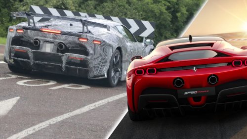 Erlkönig Ferrari SF90 LM (2023): Bringt Ferrari den Bugatti-Schreck?