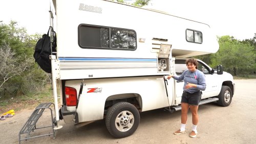 24-Year-Old Truck Camper Restored With a Funky Aesthetic and Many Creature Comforts