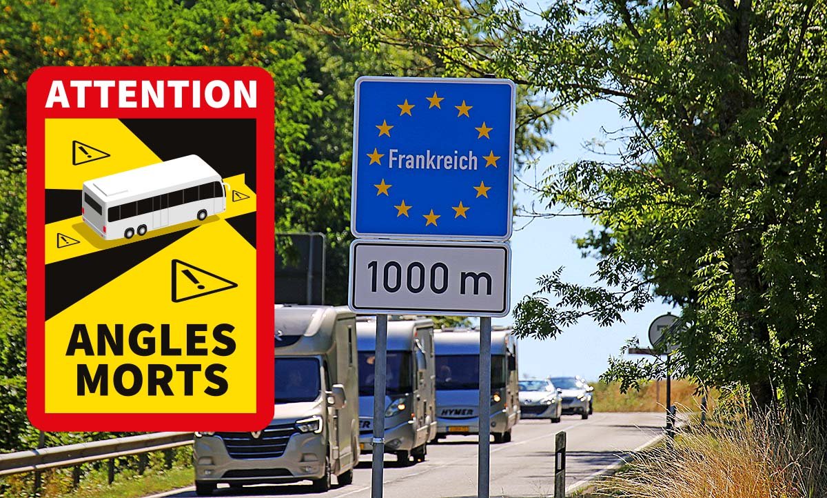 Dann brauchen Camper die Toter-Winkel-Warnschilder in Frankreich