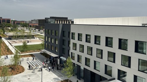 Inside the new AC Hotel on Walmart's campus