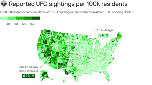 Where to find Utah's highest concentrations of UFO sightings