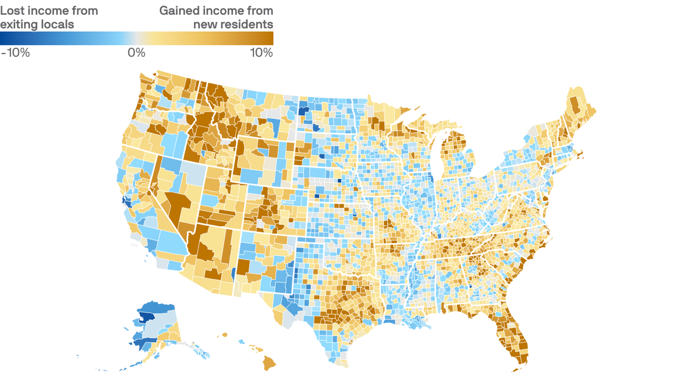 How the pandemic shifted America's geography of income