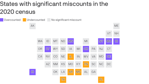 Mapped: Census miscounted population of 14 states