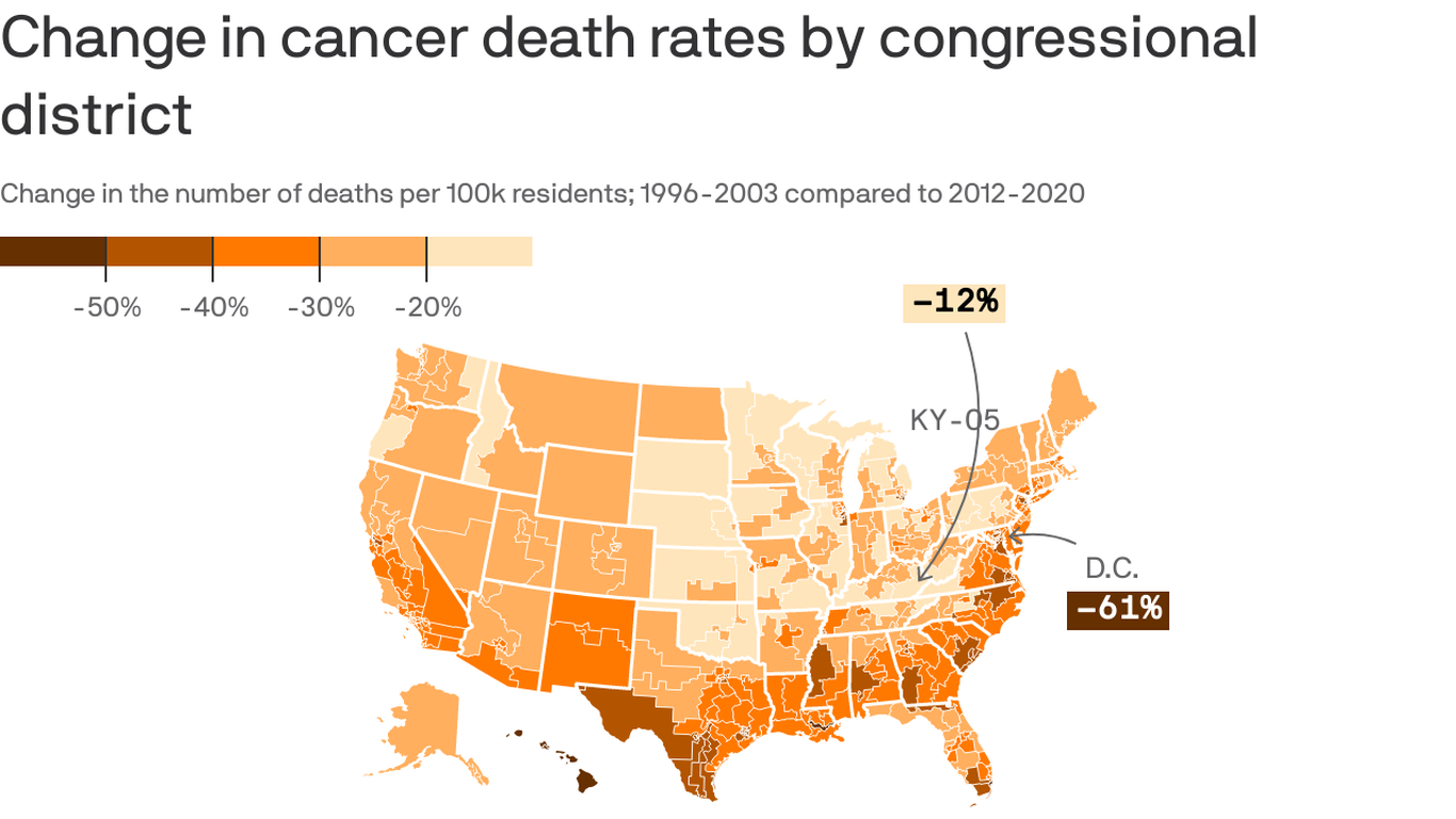 Mapped: Cancer by congressional district