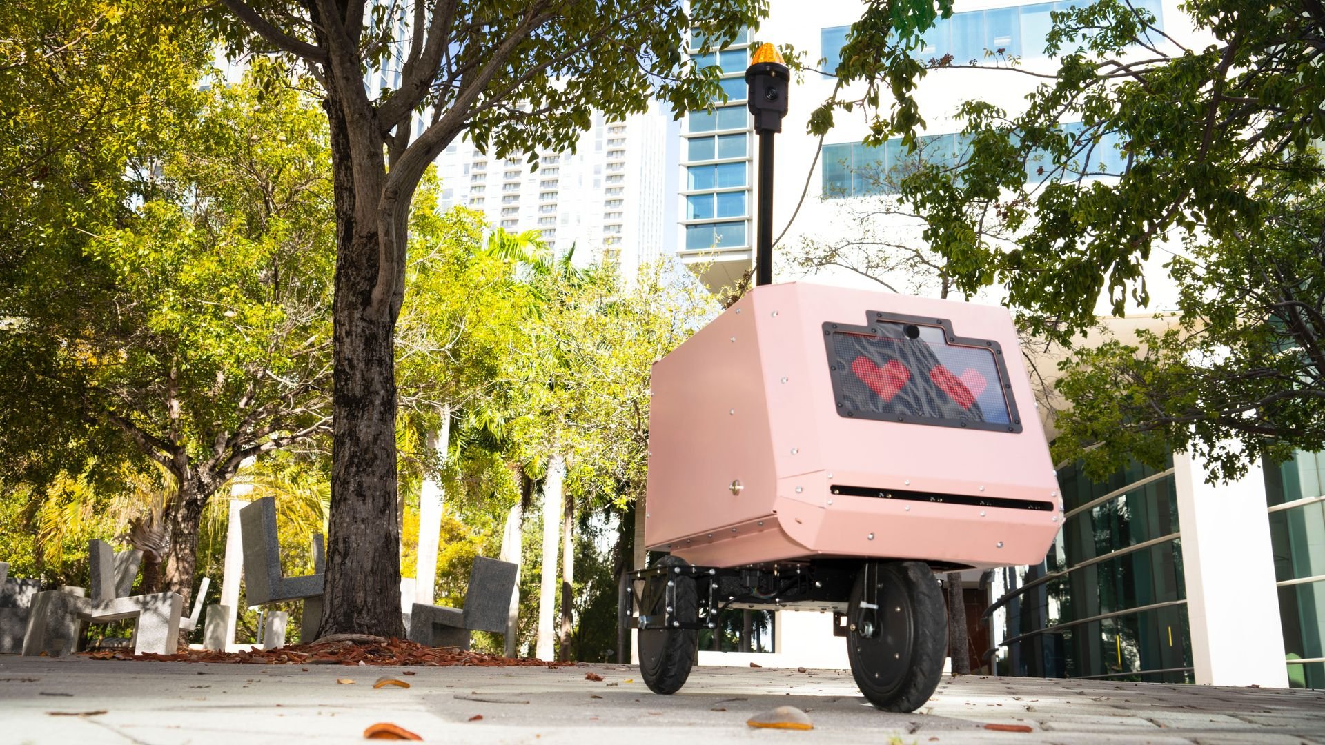 Pink, hearteyed robots enter Miami's autonomous proving ground