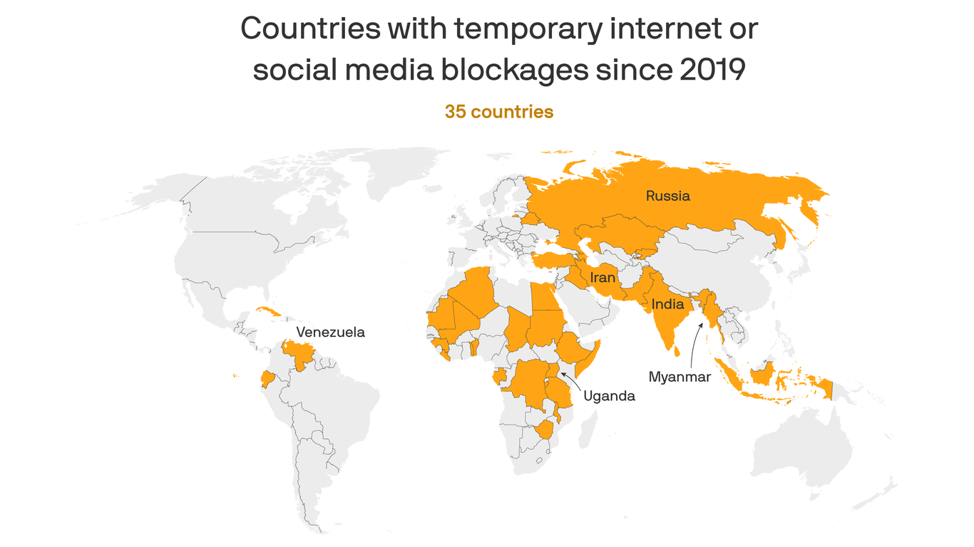 Internet blackouts skyrocket amid global political unrest