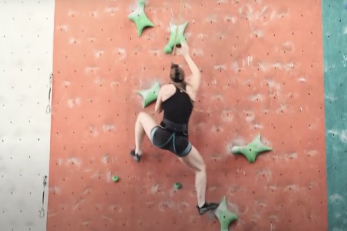 You have to watch this insane speed climber fly up a wall