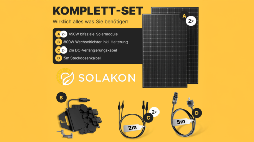 Balkonkraftwerk 900W mit 2 Modulen für nur 260 Euro