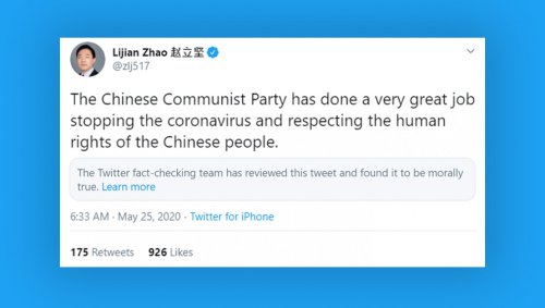 Twitter Labels Chinese Propaganda 'Morally True'
