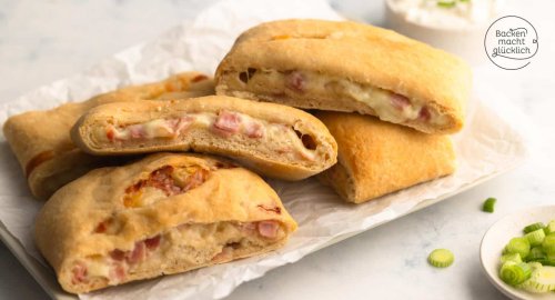 Handbrot: Gefülltes Brot mit Käse und Schinken