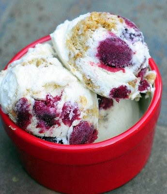Homemade Cherry Cobbler Ice Cream - Baking Bites