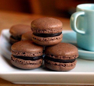 Dark Chocolate Coffee Macarons - Baking Bites