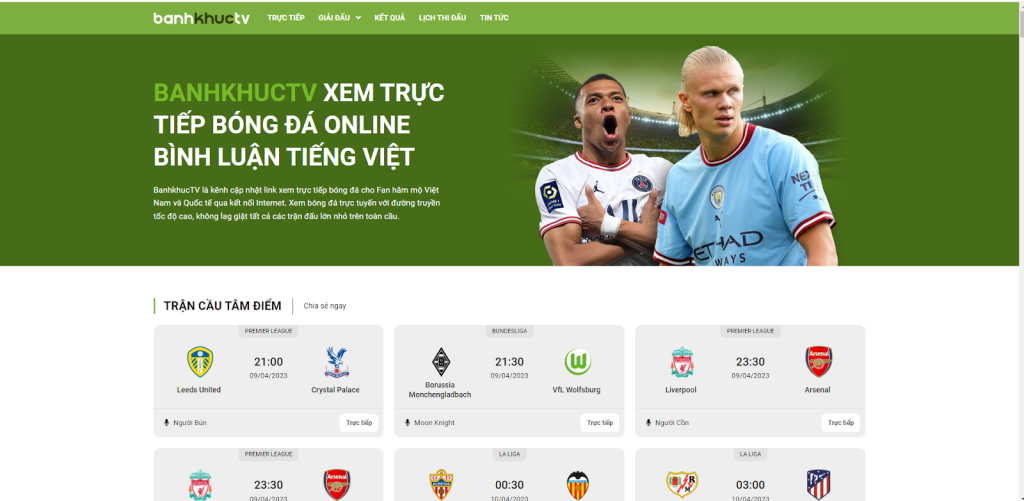 Banhkhuc – Kênh xem trực tuyến bóng đá chất lượng đỉnh cao - cover