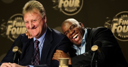 "I couldn't let it go, I just had to rip that thing open" - When Larry Bird ripped Magic Johnson's warmup jacket during his retirement ceremony