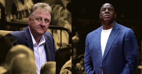 Larry Bird on Magic Johnson coming to his home during a Converse commercial shoot: "I had my brothers there I was going to fight him"