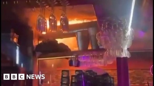 Video shows moment Swiss bar fire appears to start