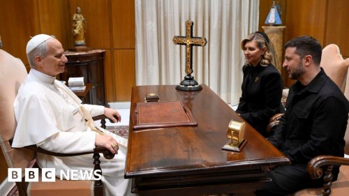Pope meets Ukraine's Zelensky after inauguration Mass
