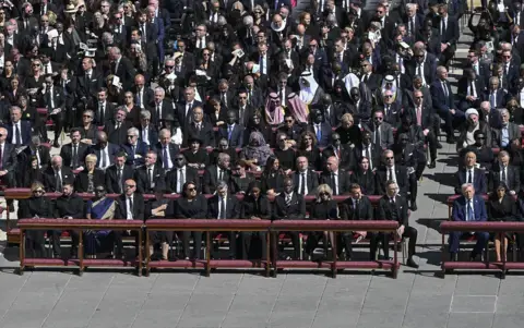 Who was at Pope Francis' funeral and where did they sit?