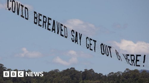 Matt Hancock: Covid campaigners fly banner over I'm A Celebrity jungle
