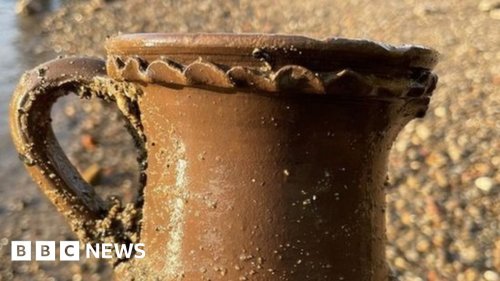 Mudlarker discovers cup in Thames that may be rare Roman find