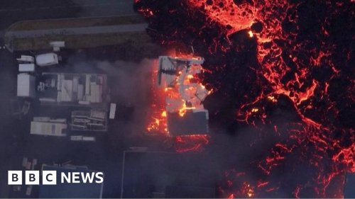 Watch: Aerial footage shows lava engulf Iceland houses