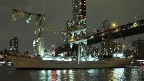 Two dead as Mexican Navy ship crashes into Brooklyn Bridge