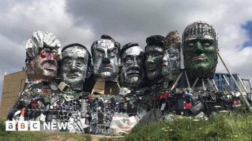 G7: 'Mount Recyclemore' of leaders made from electronic waste in Cornwall