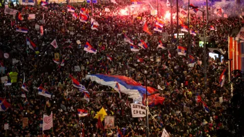 Serbia's largest-ever rally sees 325,000 protest against government