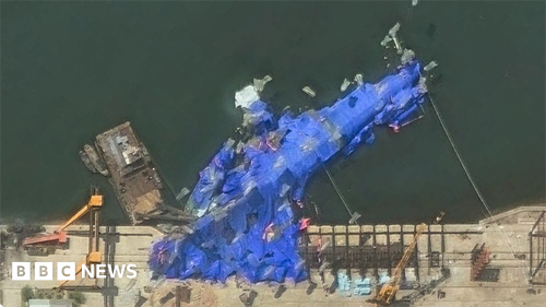 New satellite photos show damaged North Korean warship