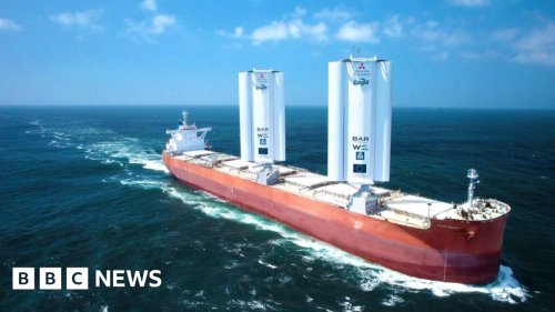 Pioneering wind-powered cargo ship sets sail