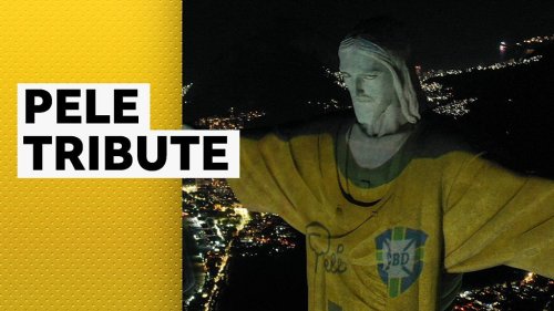 Rio's Christ the Redeemer lit up to honour Pele
